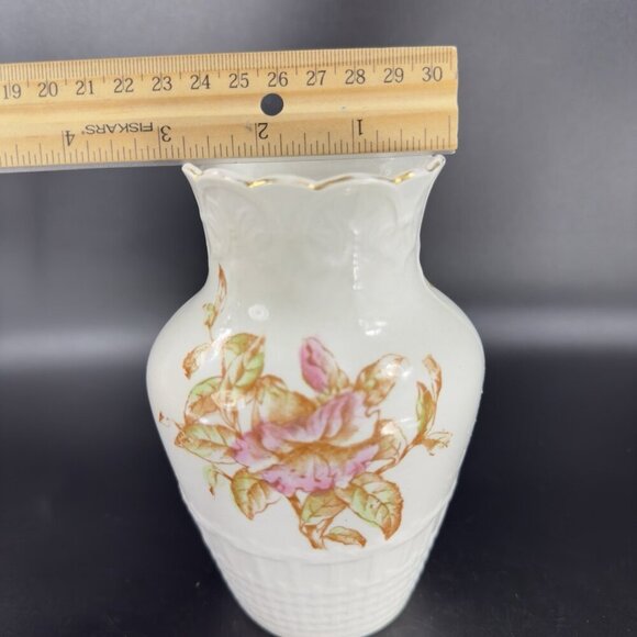 Antique Imperial Porcelain Warranted Vase Vessel Painted Flower Pattern Vintage - Picture 4 of 14